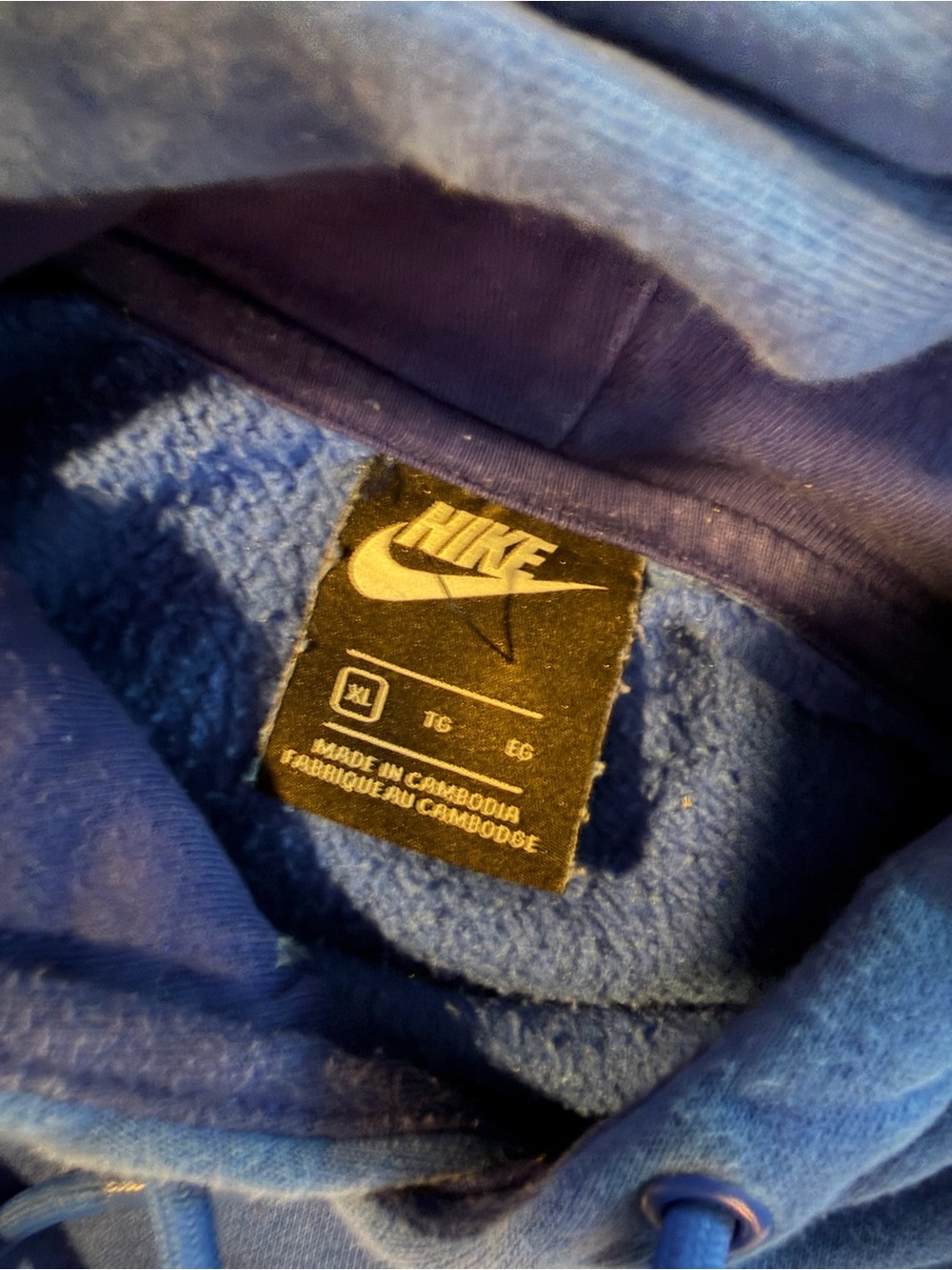 Nike Air Men's Blue & White Colorblock Crewneck Hoodie - XL - Picture 4 of 7